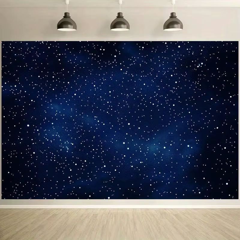 Bannière de fond du ciel nocturne étoilé - Scène de l'univers bleu profond