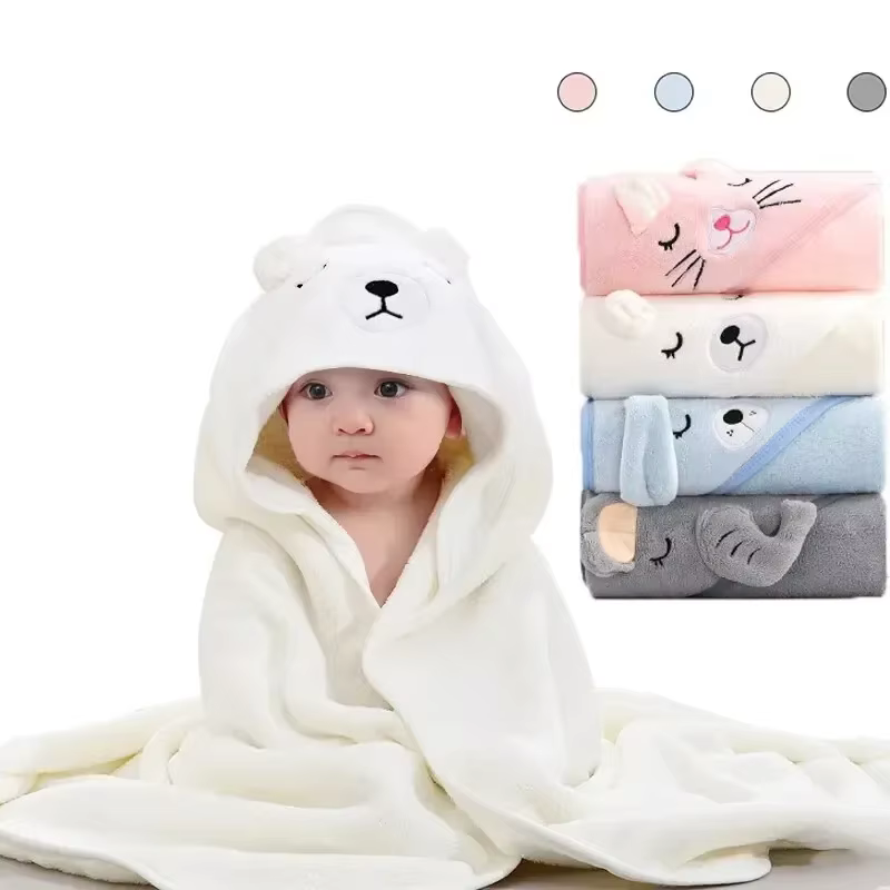 Peignoir de bain enfant en bas âge serviette pour bébé garçon fille couvertures emmaillotage avec capuche dessin animé