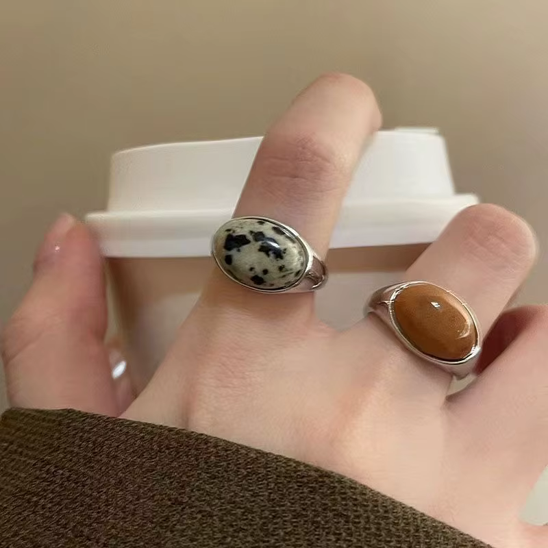 Bague Vintage en pierre marron pour femmes