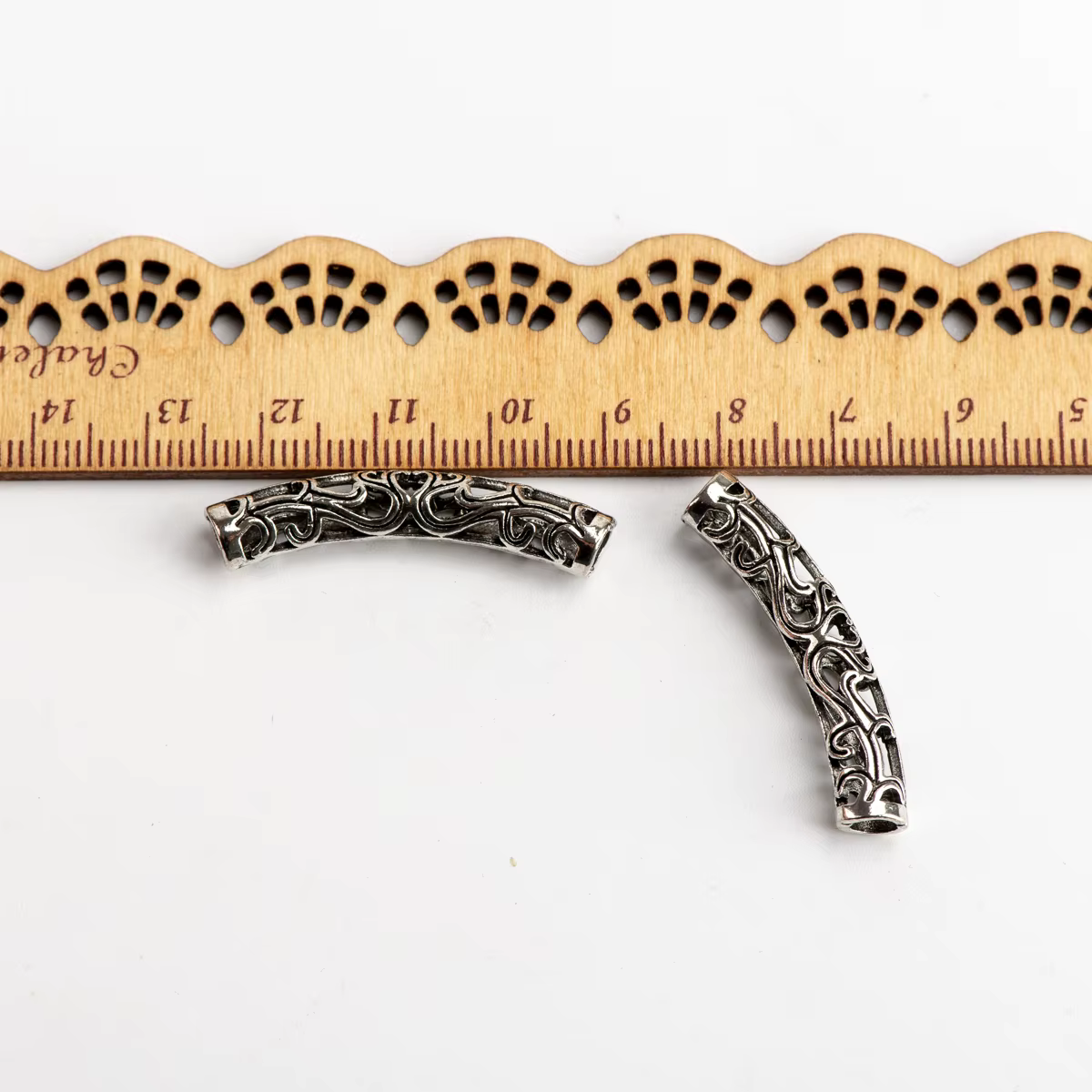 Trouver et composants de bijoux, accessoire de maquillage à faire soi-même, perles en plaque d'argent, motifs sculptés, bracelet et collier faits à la main # JZ324