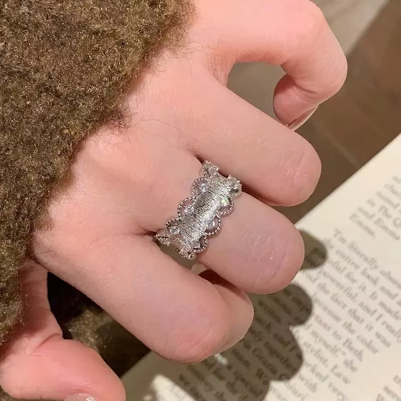 Bague Vintage en métal brossé mat pour femmes et filles