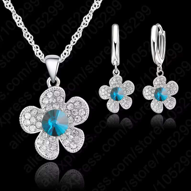 Ensembles de bijoux en argent regardé 925 pour femmes