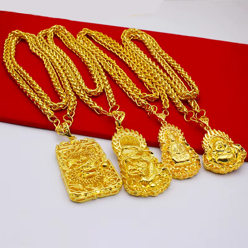 Collier pour homme en or véritable 24 carats