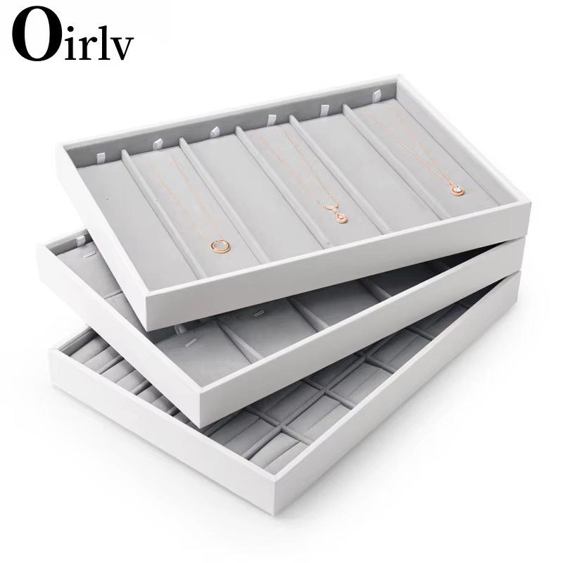 Oirlv-Plateaux empilables en cuir pour bijoux