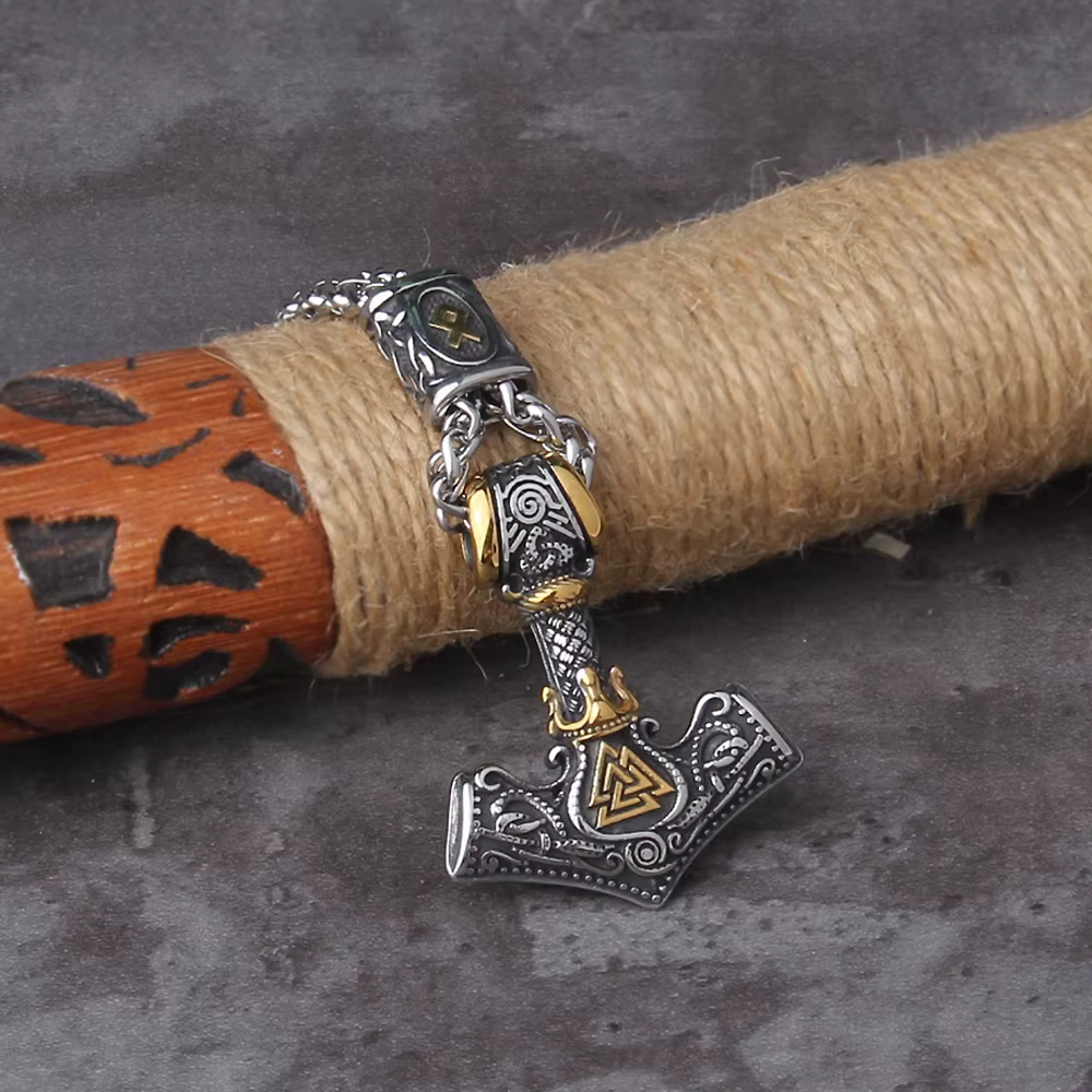 Collier pendentif marteau de Thor pour homme
