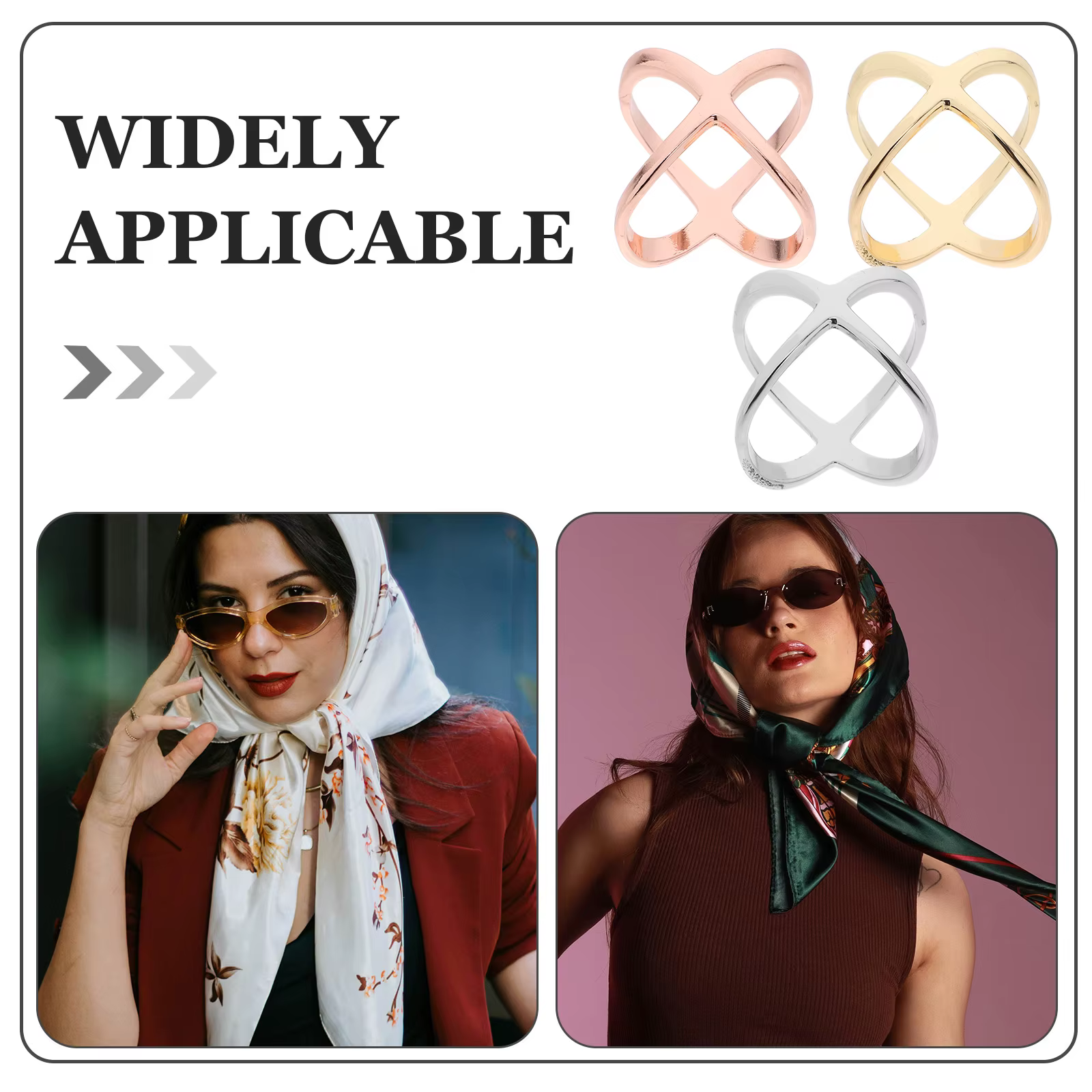 3 anneaux pour foulard pour femmes