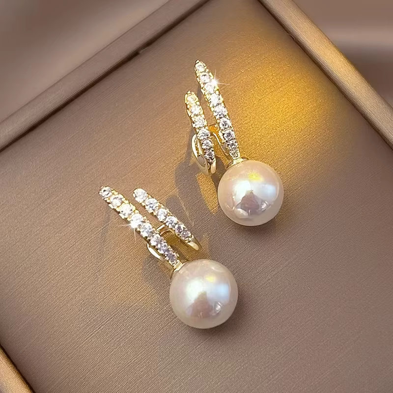 PONYKISS – boucles d'oreilles en perles et Zircon pour femmes