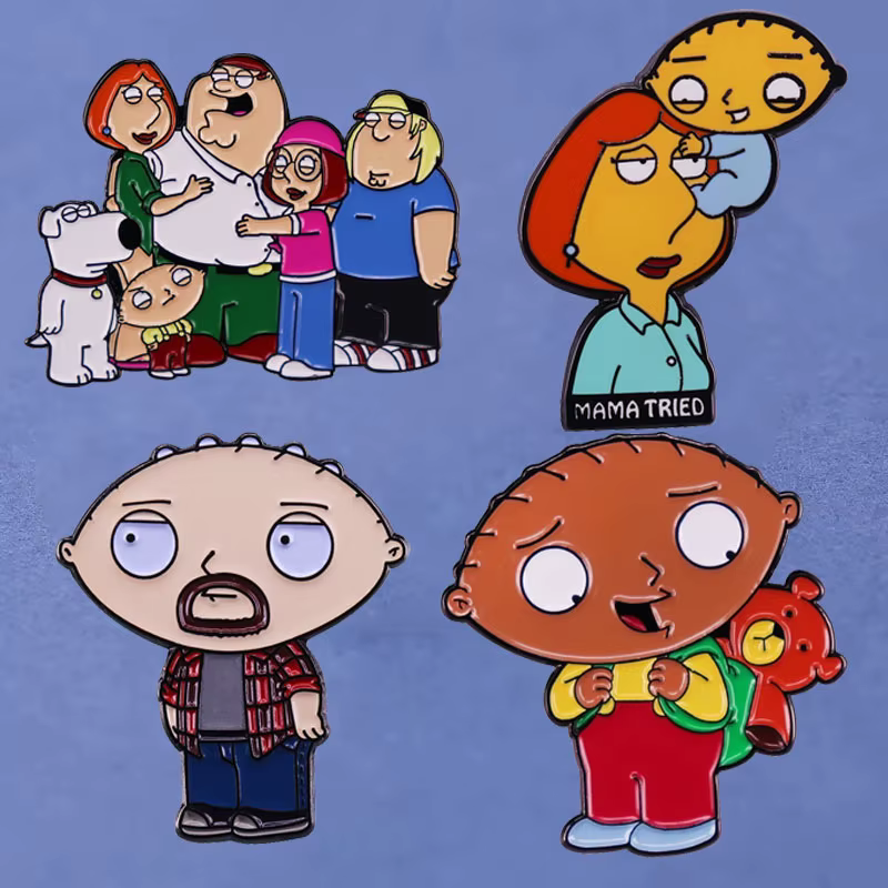 Broche en émail de dessin animé drôle de famille X Guy