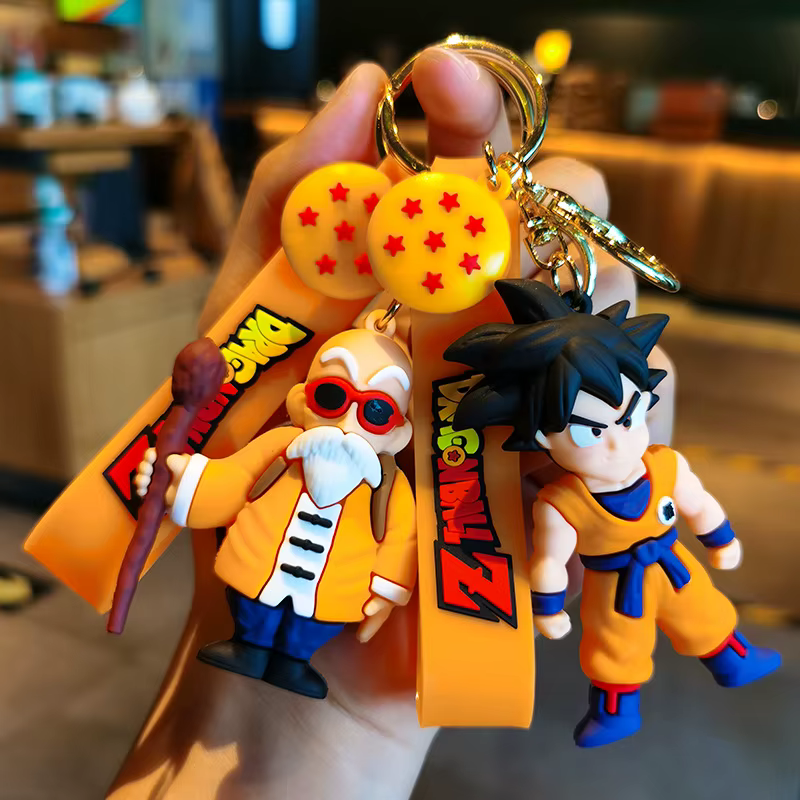 Porte-clés Dragon Ball Anime, bijoux à la mode, figurines d'action Son Goku végéta Piccolo, 8CM, en PVC, pour hommes et femmes, pendentif de sac
