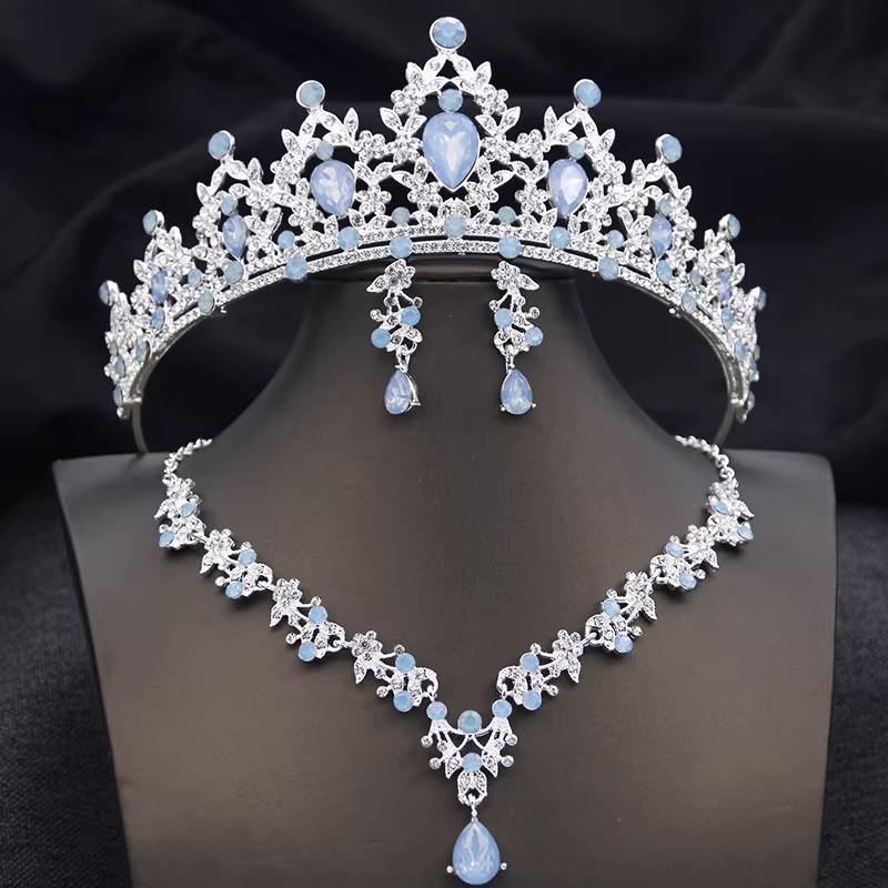 Ensembles de diadèmes bleu opale