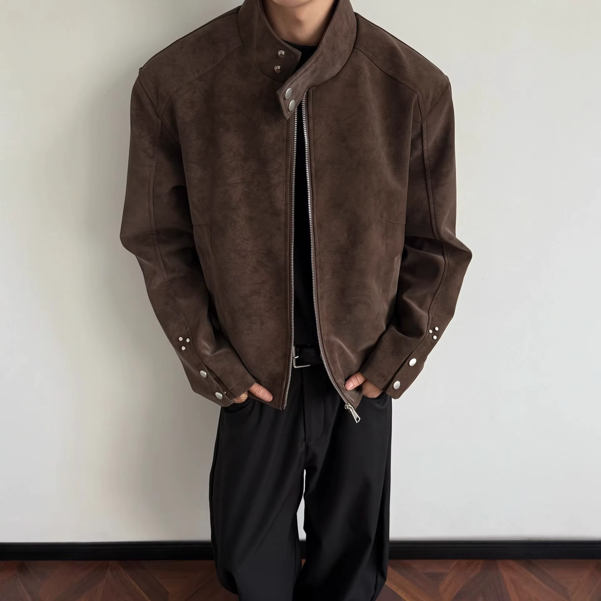 Veste courte en daim pour homme