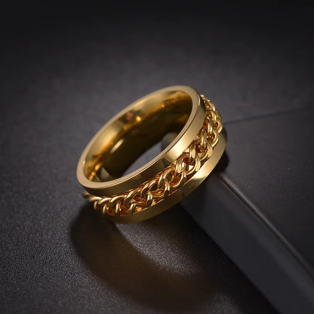 Bague rotative JOFidget en acier inoxydable pour hommes