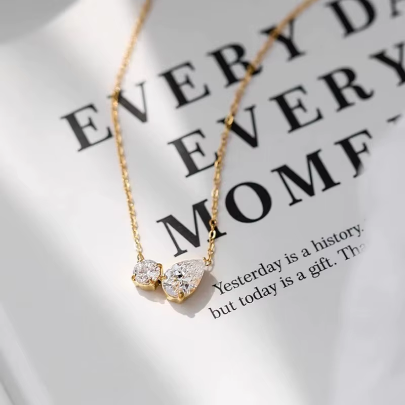 Collier avec pendentif goutte d'eau hypoallergénique en acier inoxydable pour femmes, collier de luxe étanche, bijoux cadeau d'anniversaire