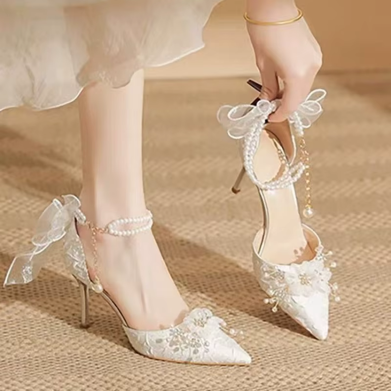 Chaussures de mariage en satin français