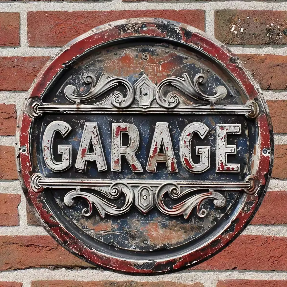 Panneau rond en métal et aluminium pour Station-service de Garage