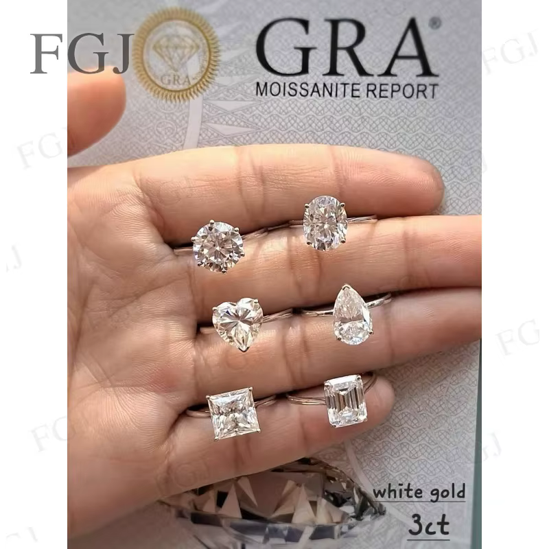 Anneaux personnalisables 10K 18K or multiformes diamant bande bague de fiançailles 1-5CT D couleur VVS1 Moissanite