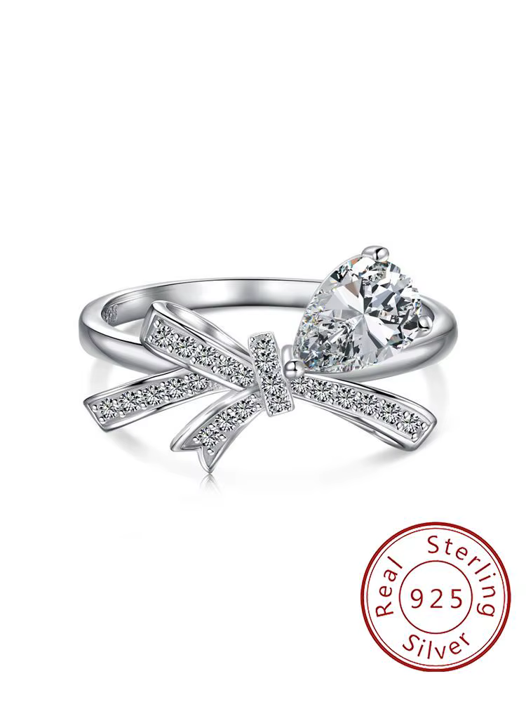 Bague en argent Sterling 925 avec nœud papillon