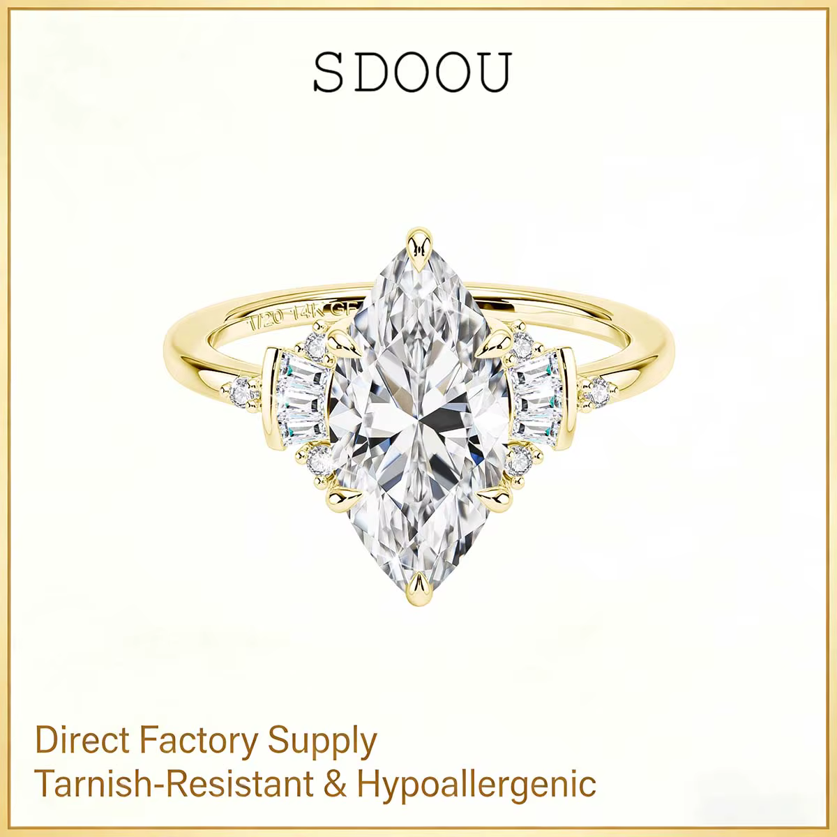 SDOOU – bague de fiançailles de luxe en Moissanite