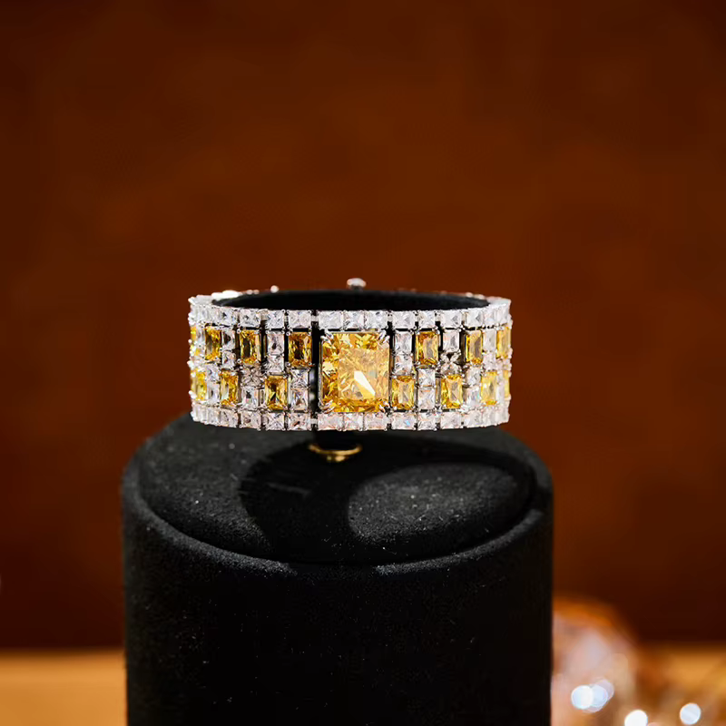 Marque de luxe pur 925 bijoux en argent Sterling pour les femmes Bracelet en cristal rose diamant conception