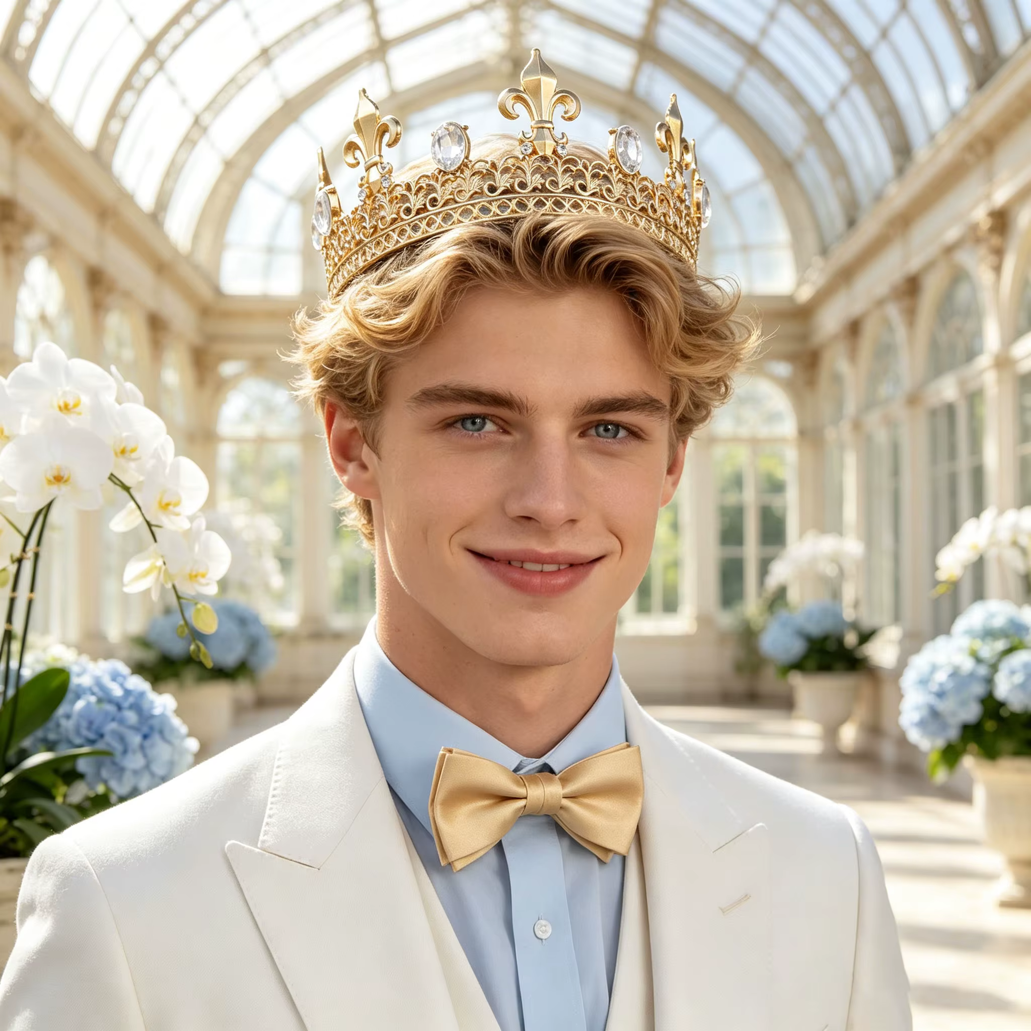 Couronne royale vintage pour homme ornée de lys
