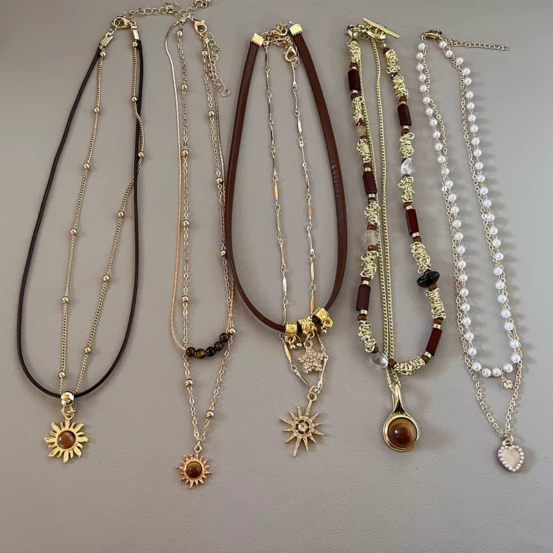 Collier en Zircon étoile du soleil pour femmes