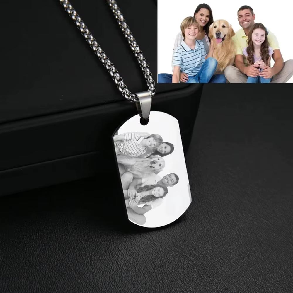 Collier Photo personnalisé avec Photo gravée au Laser