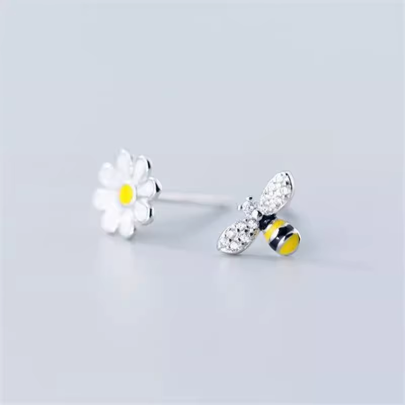Boucles d'oreilles en argent regardé 925 véritable pour femme