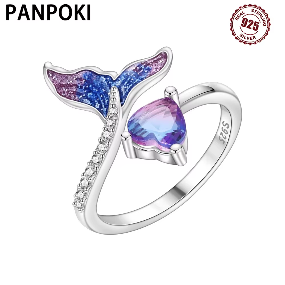 PANPOKI – bague d'amour en argent Sterling S925 pour femmes