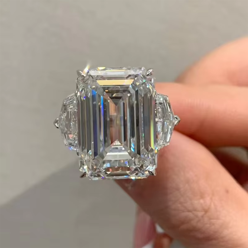 Bague de mariage luxueuse en or 14 carats avec diamant cultivé en laboratoire EF/VS VVS