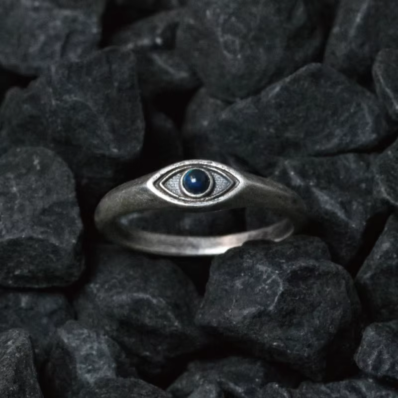 Bague en argent Lapis Lazumovies unisexe