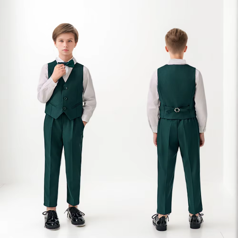 Ensemble de Costume vert haut de gamme pour garçons