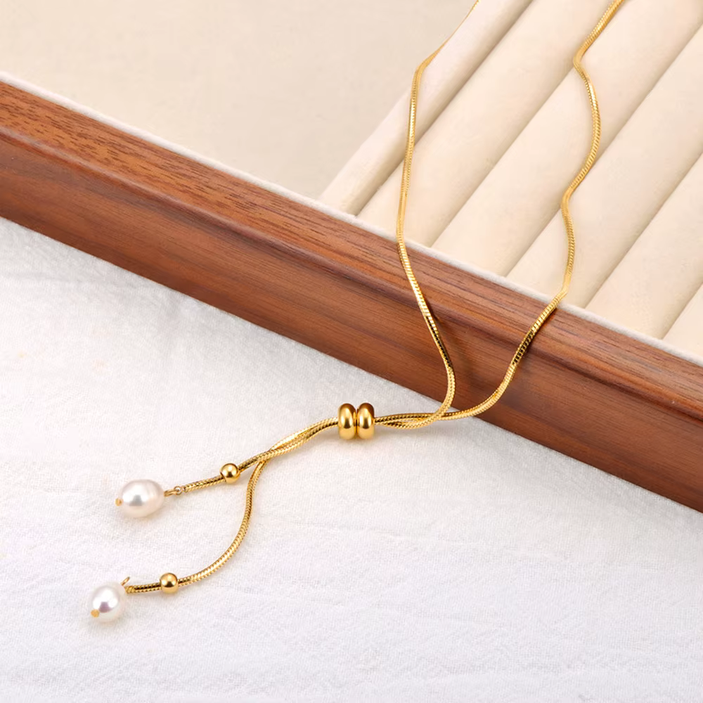 JeeMango-Collier pendentif en perles d'eau douce naturelles pour femme