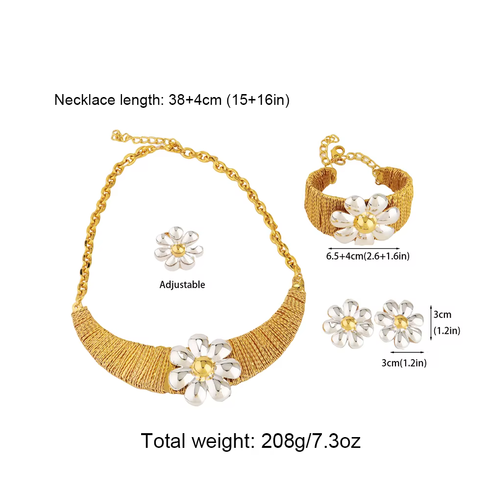 Ensemble de bijoux de luxe en or pour femmes