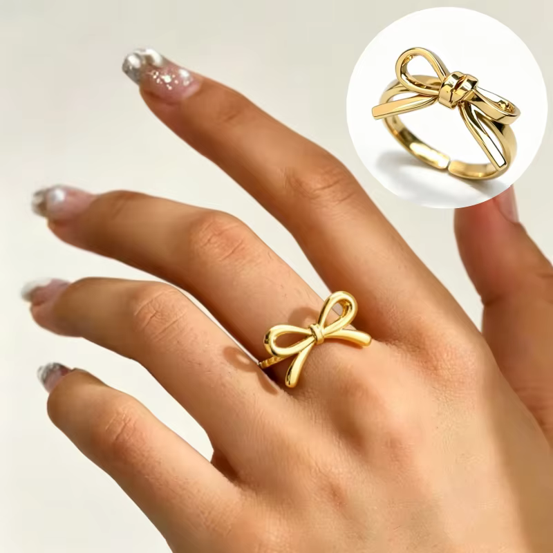 Bague dorée ajustable élégante et délicate pour femme