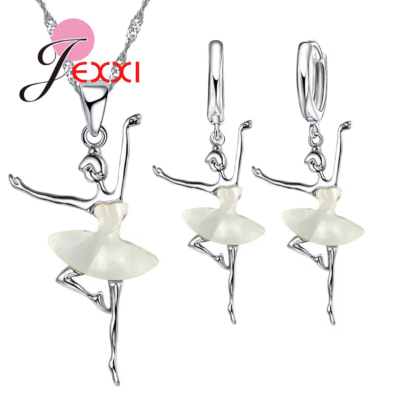 Ensemble de bijoux en argent regardé 925 pour femmes