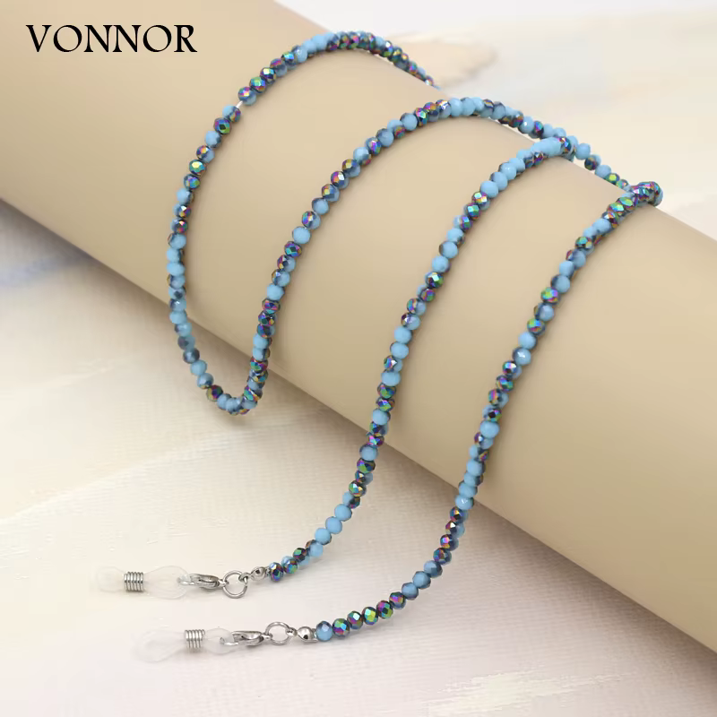 JOFashion-Lunettes de soleil en perles de cristal multicolores pour femmes, bijoux, lanière anti-perte, téléphone JOStrap