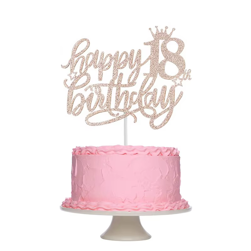 Nouveautés décoration de gâteau joyeux anniversaire en or Rose 13e 16e 18e 21e 30e 40e 50e âge cadeaux pour adultes