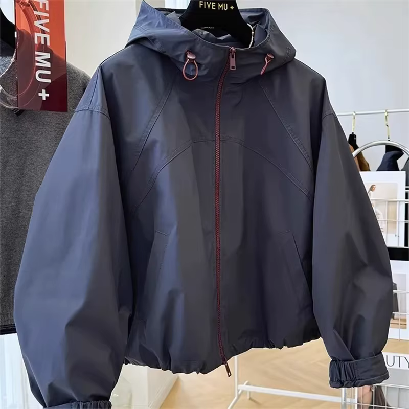Veste courte femme 2025 printemps automne avancé à capuche dames Stormtrooper