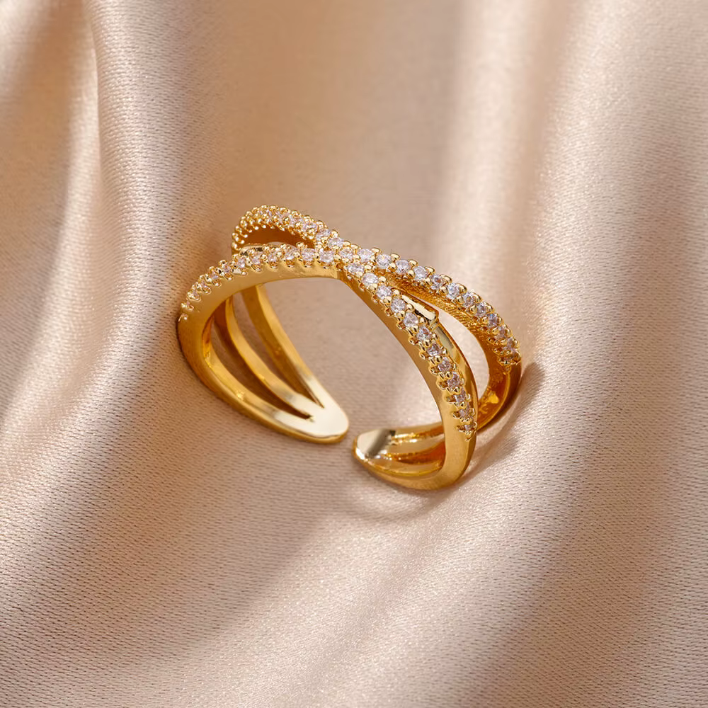 Bagues croisées en Zircon pour femmes