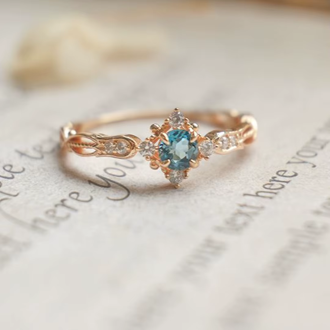 Bague de mariage romantique en saphir
