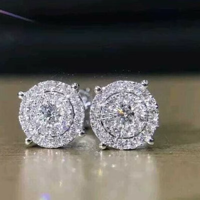 Boucles d'oreilles à tige en argent regardé 925