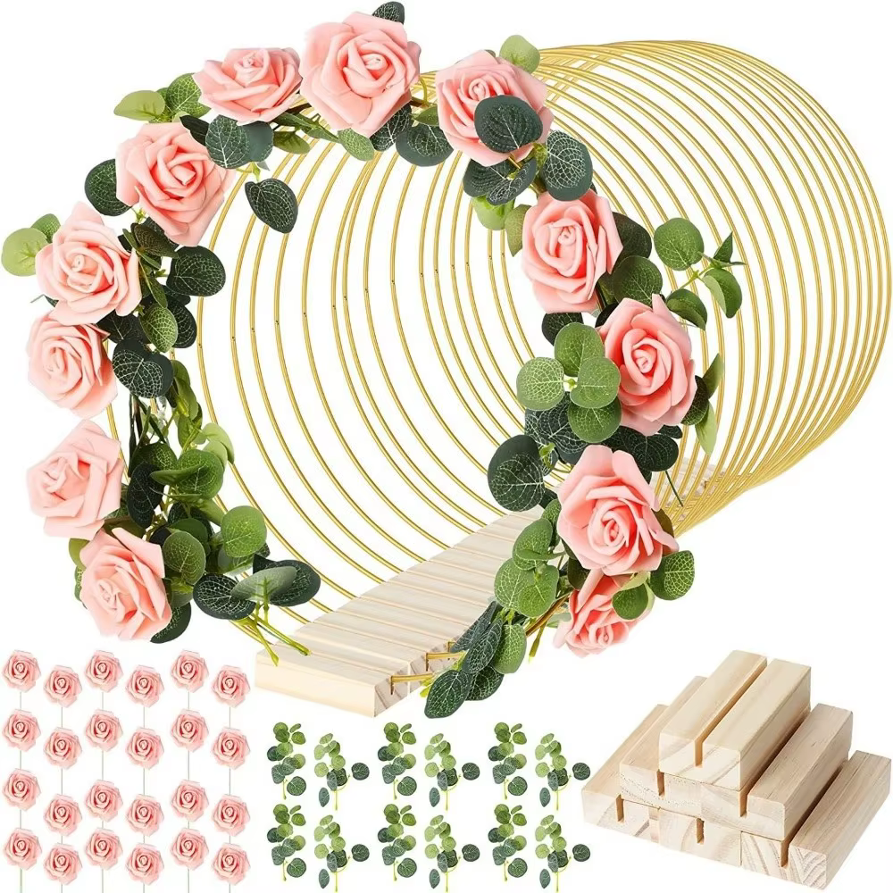 Cercle en fer doré de 30 cm pour couronne florale