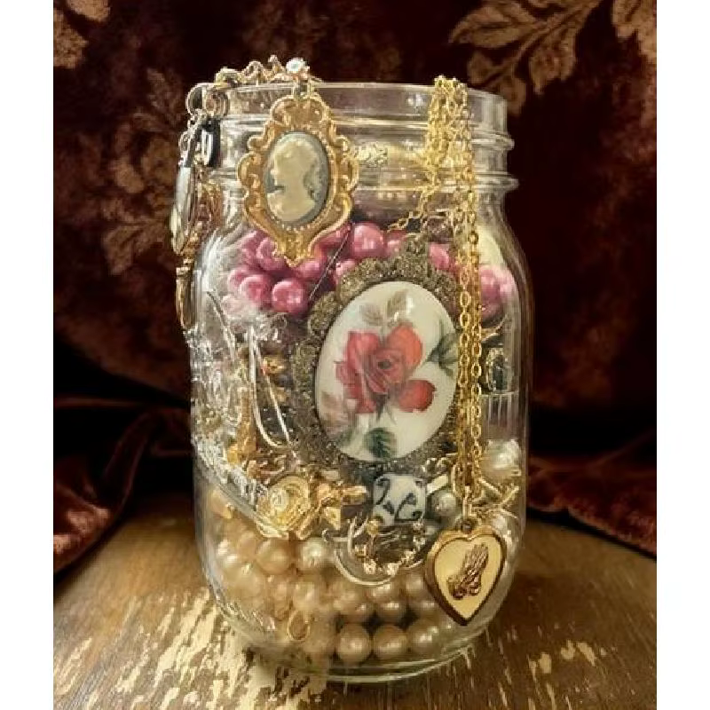 Pot mystère à bijoux en or 2026-45 pièces – Boîte surprise de style vintage