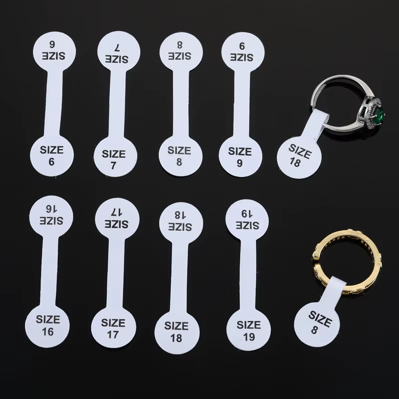 Étiquettes imprimées de taille de bague, 50 pièces, auto-adhésives, extrémités de colle, tige libre adhésive, bijoux, collier, étiquettes gommées, bagues, autocollant X18
