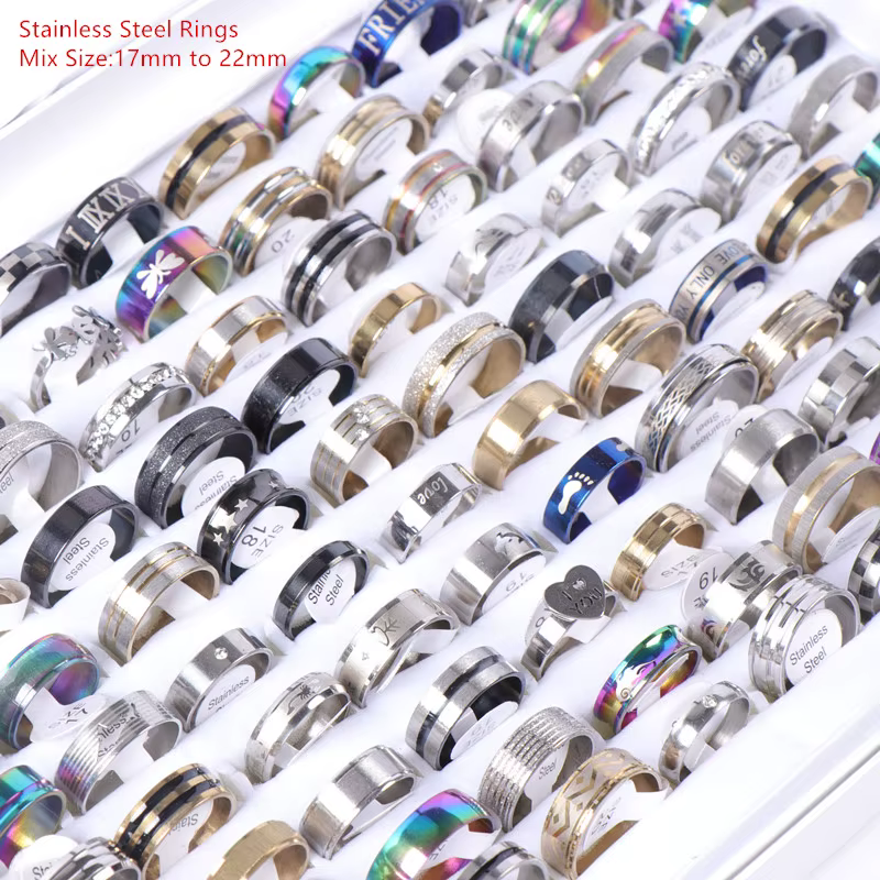 Bagues en acier inoxydable pour hommes et femmes