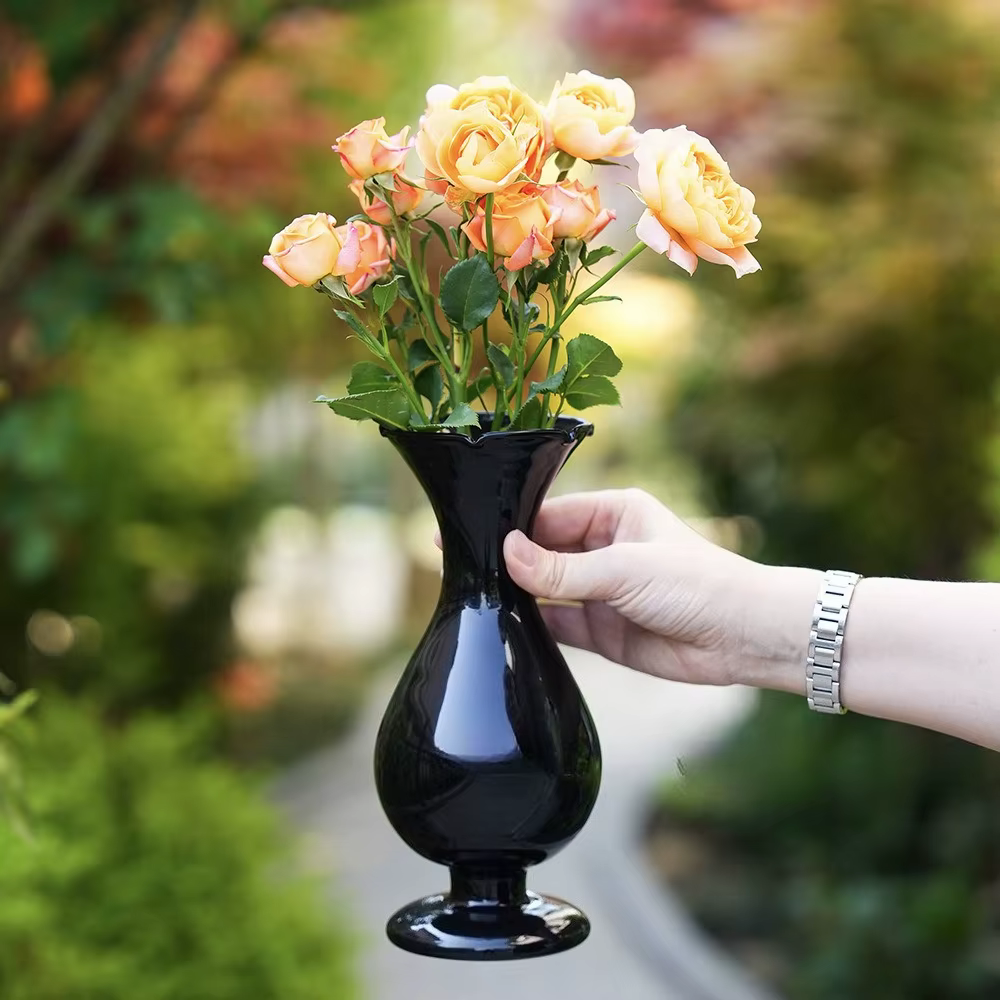 Vase en verre transparent coloré de style français pour arrangement floral hydroponique