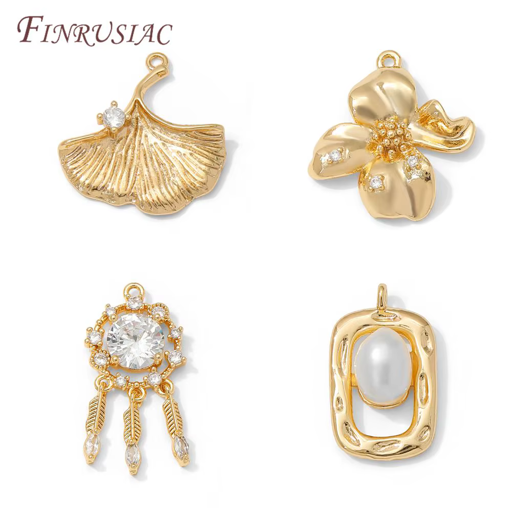 Pendentifs décoratifs plaqués or 18 carats pour boucles d'oreilles