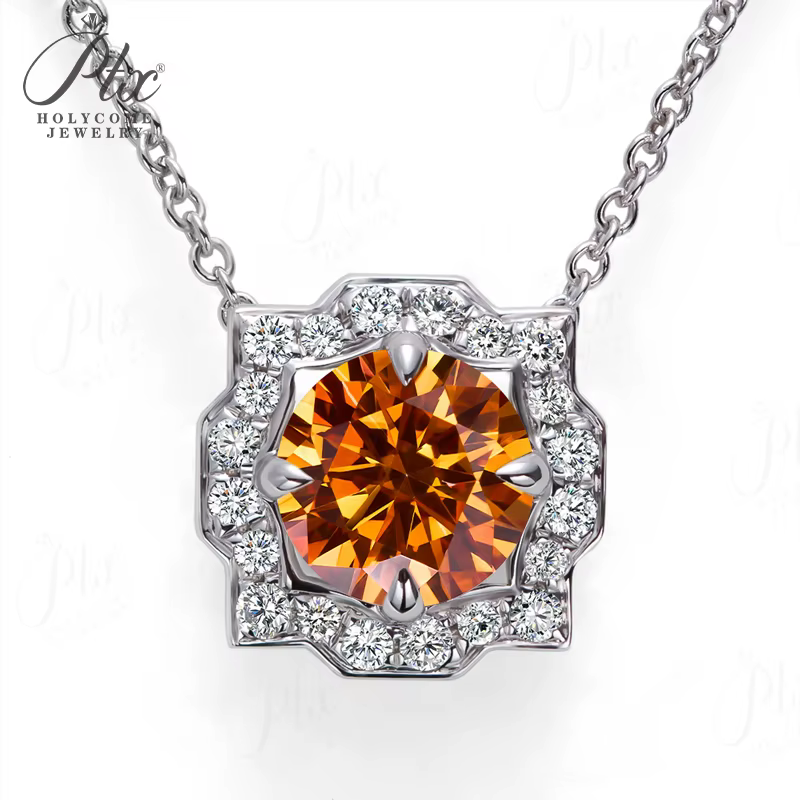 Collier pendentif en pierre de naissance, Moissanite cultivée en laboratoire, en argent Sterling 925, accessoires de cou esthétiques de mariage, bijoux d'amour classiques