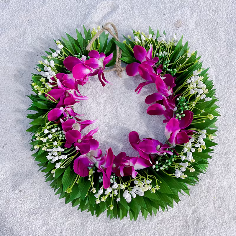 Orchidée Romantique avec Cuir oral elu Tongan Lei