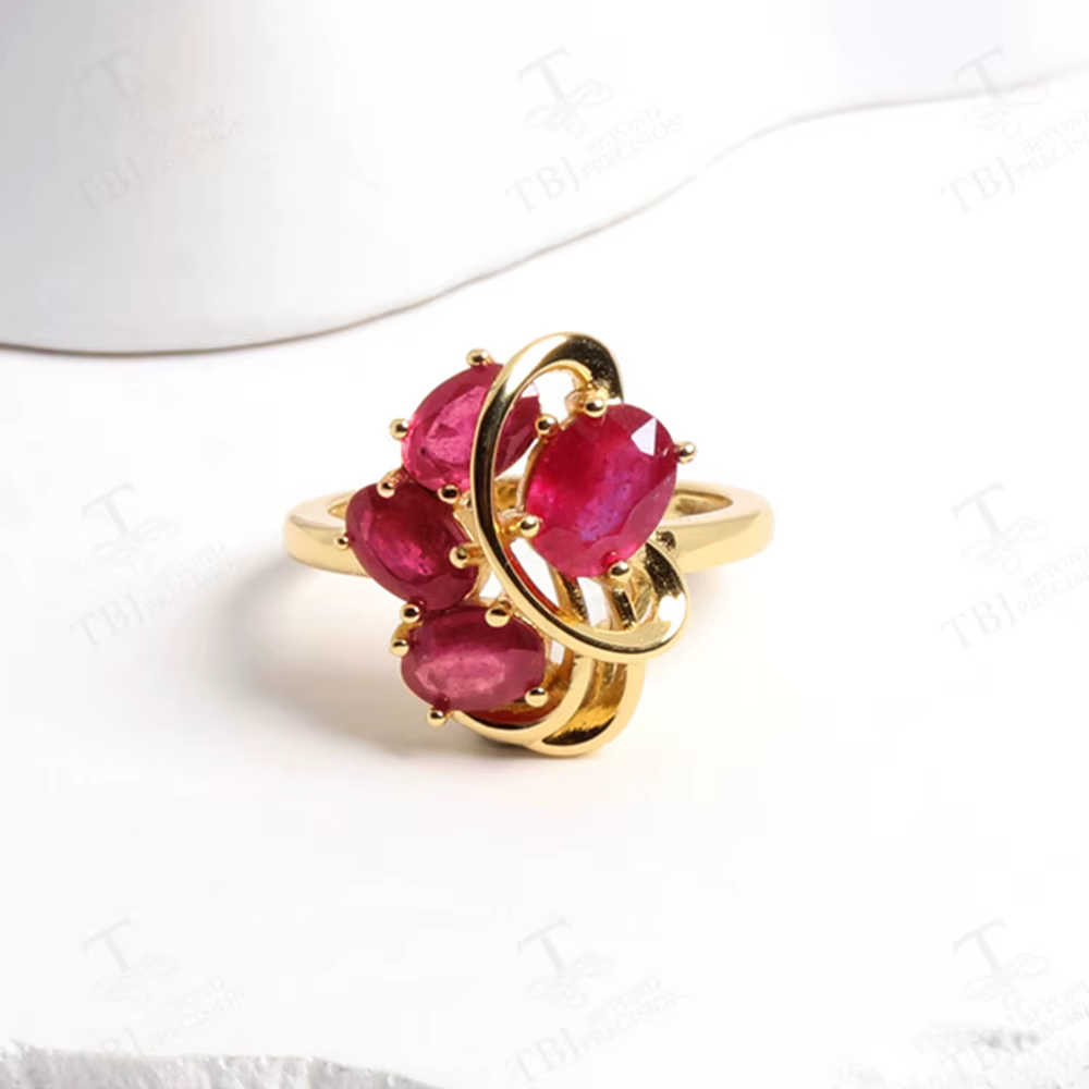 Bague en argent 925 avec rubis naturel